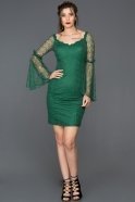 Короткое Платье На Приглашение Изумрудно-зеленый ABK073