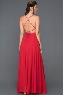 Длинное Выпускное Платье красный ABU097