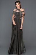 Длинное Помолвочное Платье Черный ABU127