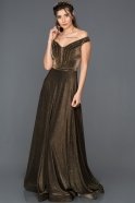 Длинное Помолвочное Платье Золотой ABU263