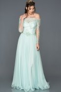 Длинное Вечернее Платье Принцесса Мятный ABU019