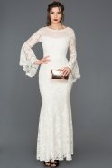 Длинное Вечернее Платье Русалка Белый ABU164