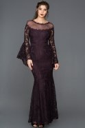 Длинное Вечернее Платье Русалка Пурпурный ABU164