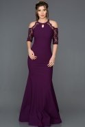 Длинное Выпускное Платье Русалка Пурпурный ABU129
