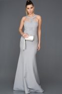 Длинное Вечернее Платье Серый ABU006