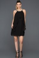 Короткое Вечернее Платье Черный DS471