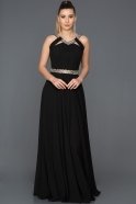 Длинное Вечернее Платье Черный ABU103