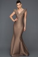 Длинное Выпускное Платье Светло-коричневый AB7065