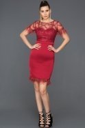 Короткое Вечернее Платье Бордовый ABK050