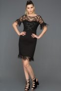 Короткое Вечернее Платье Черный ABK050