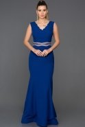 Длинное Вечернее Платье Ярко-синий ABU105