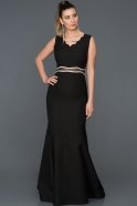 Длинное Вечернее Платье Черный ABU105