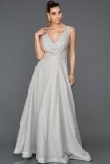 Длинное Помолвочное Платье Серый AB319