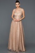 Длинное Помолвочное Платье Золотой ABU236