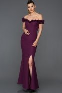 Длинное Выпускное Платье Русалка Пурпурный ABU088