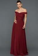 Длинное Вечернее Платье Бордовый ABU008