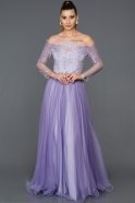 Длинное Помолвочное Платье Лиловый ABU1060