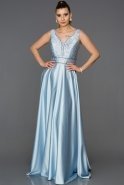 Длинное Помолвочное Платье Светло-синий AB1573