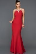 Длинное Вечернее Платье Русалка красный ABU230