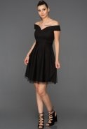 Короткое Платье На Приглашение Черный ABK015
