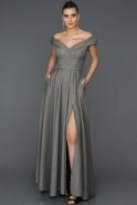Длинное Помолвочное Платье Серый ABU204