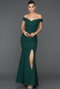 Длинное Выпускное Платье Русалка Изумрудно-зеленый ABU052