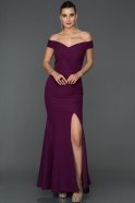 Длинное Выпускное Платье Русалка Фиолетовый ABU052