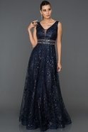 Длинное Помолвочное Платье Темно-синий ABU150