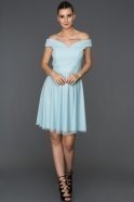 Короткое Платье На Приглашение Светло-синий ABK015