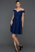 Короткое Платье На Приглашение Ярко-синий ABK015