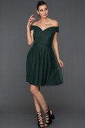 Короткое Платье На Приглашение Изумрудно-зеленый ABK015