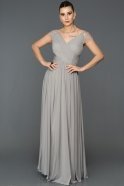 Длинное Вечернее Платье Серый ABU025