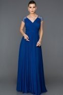 Длинное Вечернее Платье Ярко-синий ABU1090