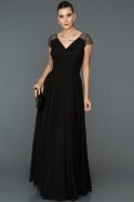 Длинное Вечернее Платье Черный ABU025