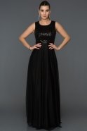 Длинное Вечернее Платье Черный AB3825