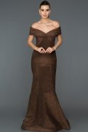 Длинное Вечернее Платье Русалка Бронзовый ABU042