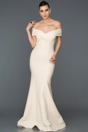 Длинное Вечернее Платье Русалка Белый ABU042