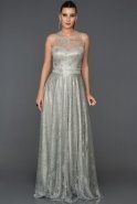 Длинное Помолвочное Платье Серый ABU247