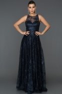 Длинное Помолвочное Платье Темно-синий ABU247