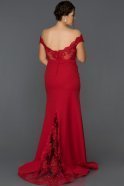 Длинное Свободное Вечернее Платье красный ABU013