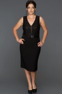Короткое Свободное Вечернее Платье Черный ABK287