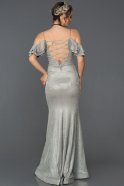 Длинное Вечернее Платье Русалка Серый ABU356