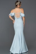Длинное Выпускное Платье Русалка Светло-синий ABU035