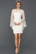 Короткое Вечернее Платье Белый ABK009