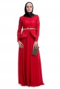 Вечерняя Одежда Хиджаб красный C3533