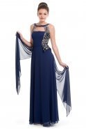 Длинное Вечернее Платье Темно-синий S4081