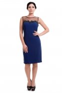 Короткое Коктейльное Платье Темно-синий M1376