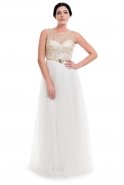 Длинное Вечернее Платье Белый O9033