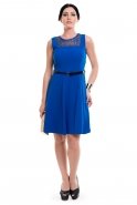Короткое Вечернее Платье Ярко-синий T2180