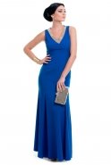 Длинное Вечернее Платье Ярко-синий T2168